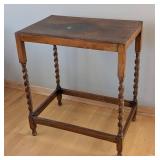 ML - Vintage Wood Side Table with Twisted Columns