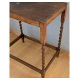 ML - Vintage Wood Side Table with Twisted Columns
