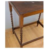 ML - Vintage Wood Side Table with Twisted Columns