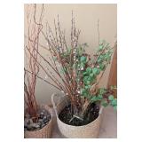 UL - Decorative Baskets With Faux Foliage - Set of 3