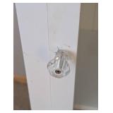 UL - White Glass-Door Storage Cabinet with 2 Drawers