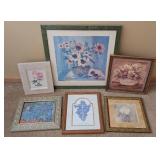 UL - Framed Floral Prints - 6 Frames