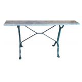 O - Green Cast Iron Base With Separate Marble Top Dining Table / Desk