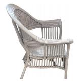 LR - Rattan Wicker Armchair & Ottoman - Pale Sage Cushions