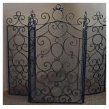 LR - Wrought Iron 5-Panel Folding Fireplace Screen