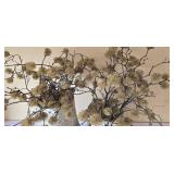 LR - Mosaic Mirror Vases - 9.75in & 12in tall with Faux Foliage (Lot of 2)