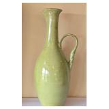 LR - Wood Jardiniere Vase Set - Grand Jardin des FLEURS w/ Faux Florals & Green Pitcher