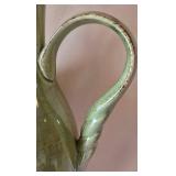 LR - Wood Jardiniere Vase Set - Grand Jardin des FLEURS w/ Faux Florals & Green Pitcher