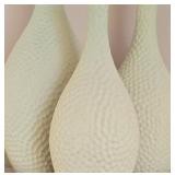 LR - Vases - Cream Hammered Glass Set of 3