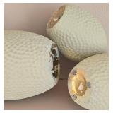 LR - Vases - Cream Hammered Glass Set of 3