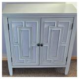 LR - Cabinet with woven accents - light gray finish