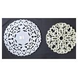 LR - Round Distressed Wood Wall Hangings - Sage Green 19.5-in diameter & Gray 23.5-in diameter (Lot of 2)