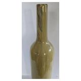 LR - Ceramic Vase Glossy Yellow Glazed Bottle Form
