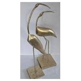 LR - ArtDreams Home Heron Series II Pair Sculptures on Square Bases