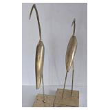 LR - ArtDreams Home Heron Series II Pair Sculptures on Square Bases