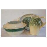 K - Longaberger Pottery Pitcher & Casserole Set