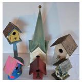 K - Rustic Wooden Birdhouses - Assorted, Largest 20-in Tall