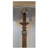 DR - Pair of Vintage Wooden Table Lamps - 33.5 in Tall