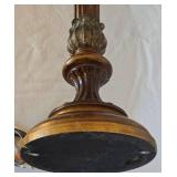 DR - Pair of Vintage Wooden Table Lamps - 33.5 in Tall