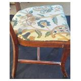 DR - Vintage Wood Chair - Floral Upholstery