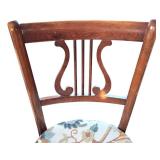 DR - Vintage Wood Chair - Floral Upholstery