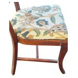 DR - Vintage Wood Chair - Floral Upholstery