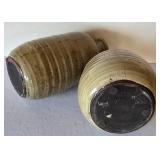 K - Decorative Olive Ceramic Vases & Apothecary Jar (Lot of 6)