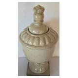 K - Decorative Olive Ceramic Vases & Apothecary Jar (Lot of 6)