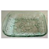 K - Green Glass Covered Casserole Set