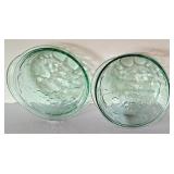 K - Green Glass Covered Casserole Set