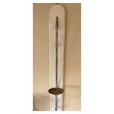 K - Carson Welcome Block Sign Lot with 2 Tin Wall Plaques, 35-inch Wooden Candleholder, 8-inch Flower Pot