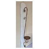 K - Carson Welcome Block Sign Lot with 2 Tin Wall Plaques, 35-inch Wooden Candleholder, 8-inch Flower Pot