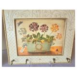 K - Carson Welcome Block Sign Lot with 2 Tin Wall Plaques, 35-inch Wooden Candleholder, 8-inch Flower Pot