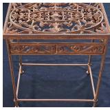 LR - Iron Filigree Table - Copper-Toned