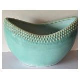 K - Ceramic Planter Turquoise with Dotted Rim