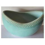 K - Ceramic Planter Turquoise with Dotted Rim