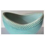 K - Ceramic Planter Turquoise with Dotted Rim
