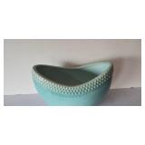 K - Ceramic Planter Turquoise with Dotted Rim
