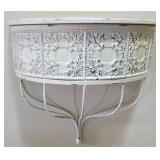 MR - White Metal Wall Shelf, Round Wall Hanging and Wooden Wall Hook Plaque