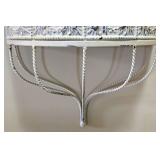 MR - White Metal Wall Shelf, Round Wall Hanging and Wooden Wall Hook Plaque