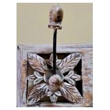 MR - White Metal Wall Shelf, Round Wall Hanging and Wooden Wall Hook Plaque