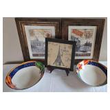 MR - Paris & Rome Venezia Prints Set and Pair of Decorative Bowls