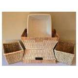 O -Set of Five Decorative Wicker Baskets