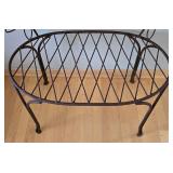 O - Garden Bench - Wrought Iron with Floral Back