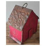 O - Vintage Wood & Tin Birdhouses, Largest 13 in Tall, Gnome & Sign