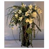 O - Lovely Home Decor Assortment including a Faux Floral Arrangement and Decorative Candle Holders