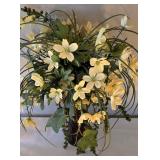 O - Lovely Home Decor Assortment including a Faux Floral Arrangement and Decorative Candle Holders