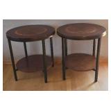 O2 - Pair of Vintage Round End Tables