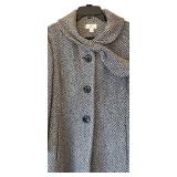 O2 - Ann Taylor Coat - Size 10 Tweed Herringbone, Scarf-Neck Detail