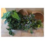 O2 - Homart Ceramic Planter Set with Wicker Baskets & Tin Planter